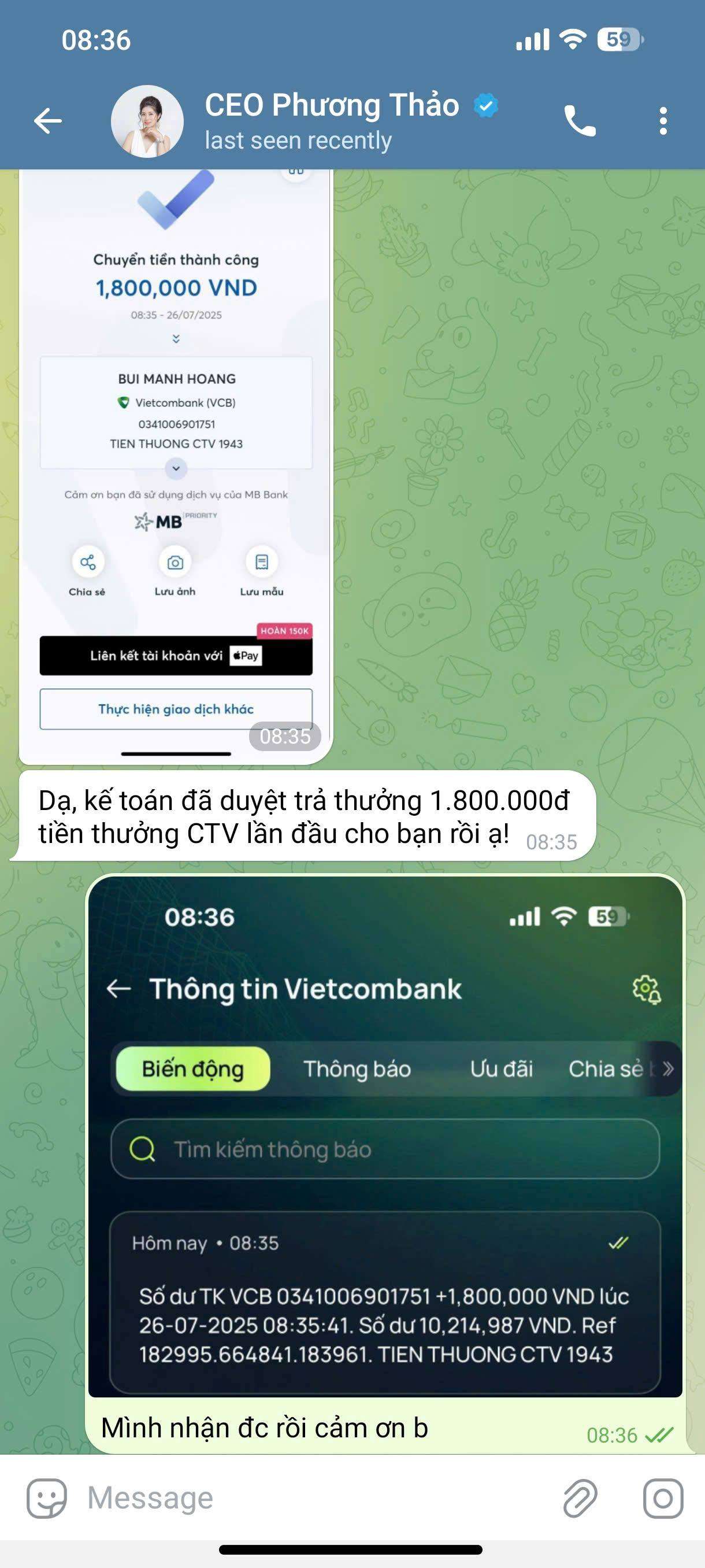 8386138688 NGUYEN THI THUY NGA VP Bank bị cảnh báo lừa đảo scam