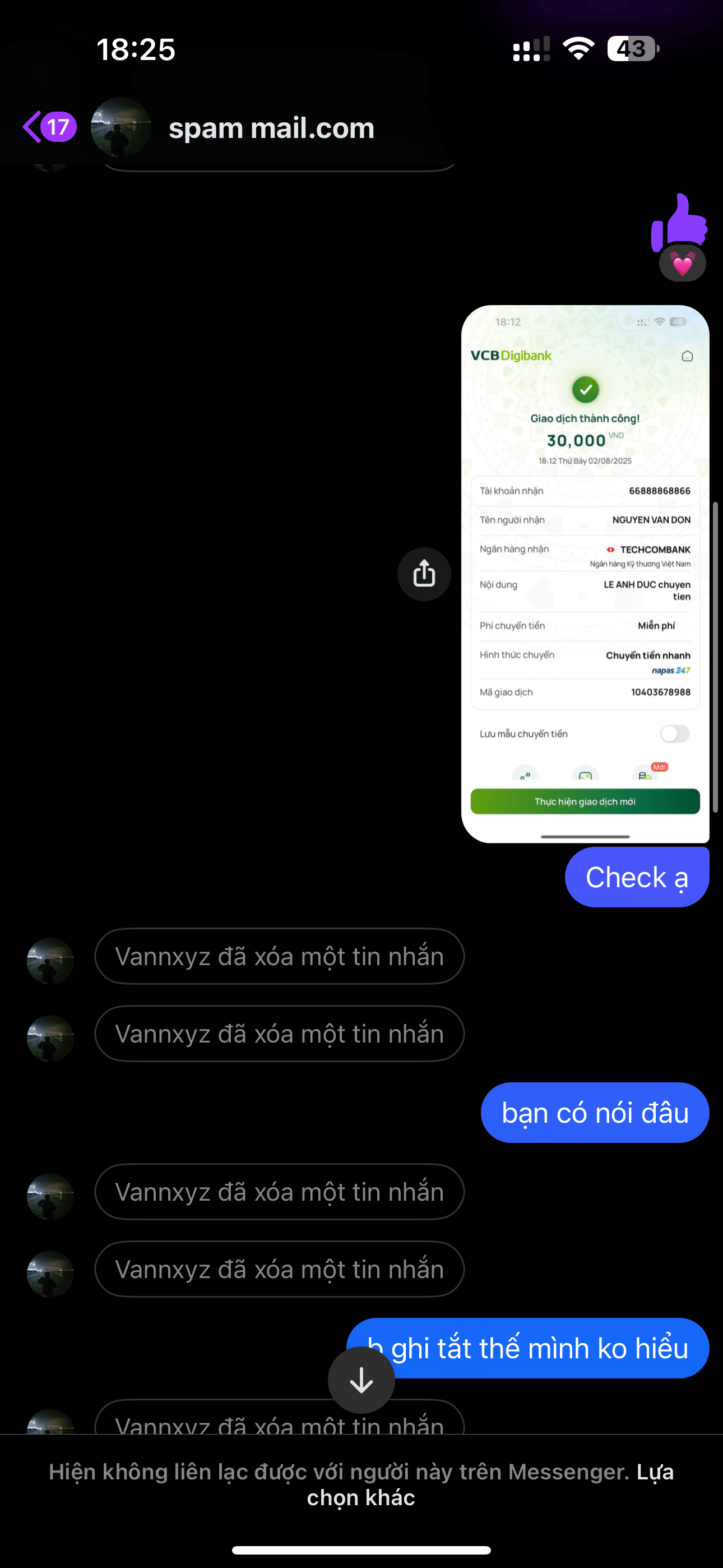66888868866 NGUYEN VAN DON Techcombank bị cảnh báo lừa đảo scam