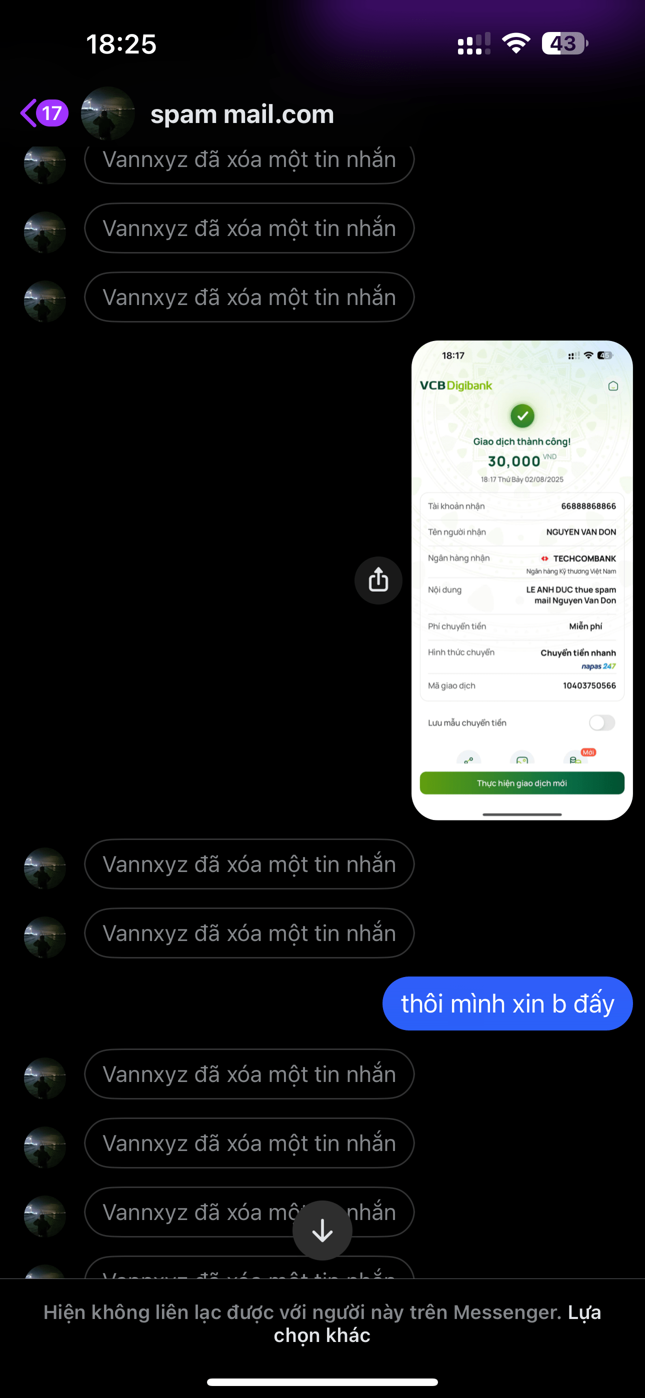 66888868866 NGUYEN VAN DON Techcombank bị cảnh báo lừa đảo scam