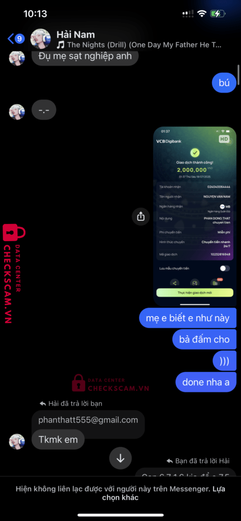 024040064444 NGUYEN VAN NAM MB BANK bị cảnh báo lừa đảo scam