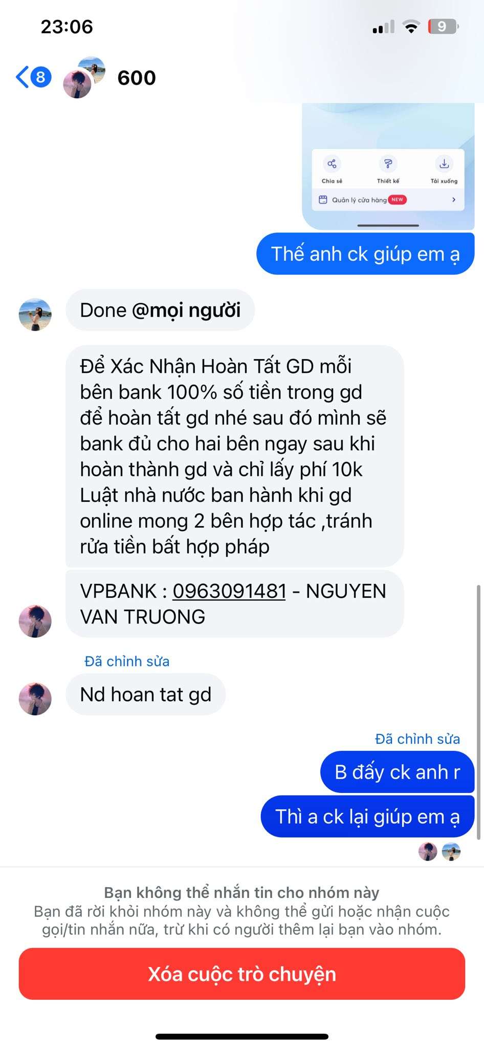 0963091481 NGUYEN VAN TRUONG VP Bank bị cảnh báo lừa đảo scam