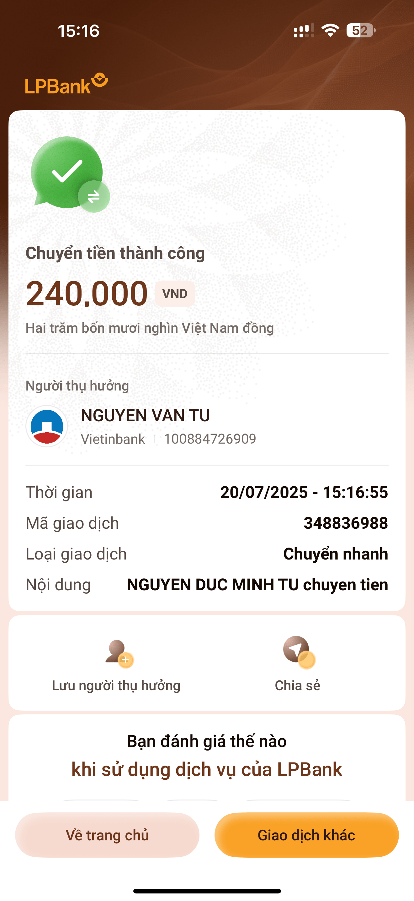 100884726909 NGUYEN VAN TU Vietinbank bị cảnh báo lừa đảo scam