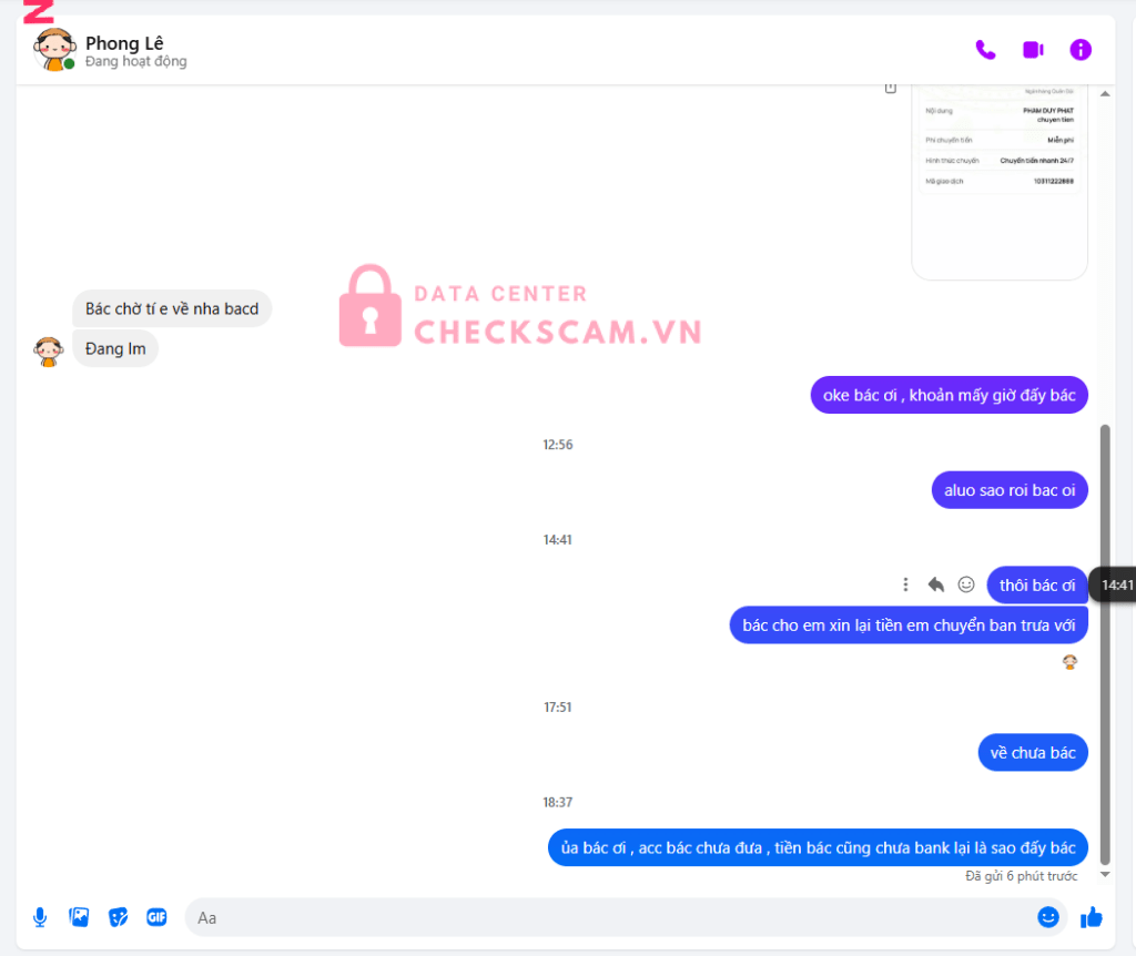 0374173187 NGUYEN VO DAC THE MB bị cảnh báo lừa đảo scam