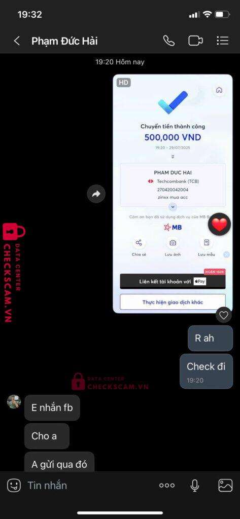270420042004 PHAM DUC HAI Techcombank bị cảnh báo lừa đảo scam