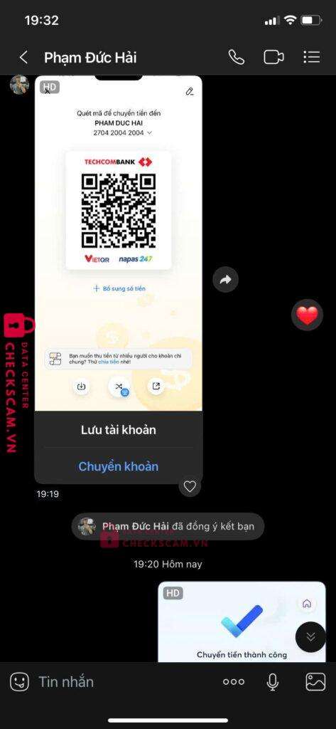 270420042004 PHAM DUC HAI Techcombank bị cảnh báo lừa đảo scam