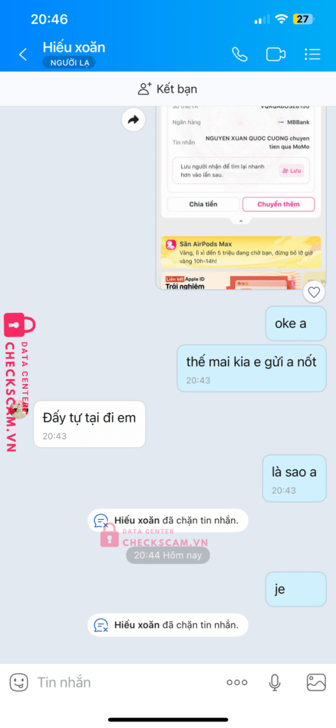 0257130819999 PHAM DUC HIEU MB Bank bị cảnh báo lừa đảo scam