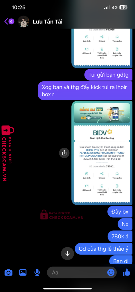 76715333369999 PHAM MINH TRUNG Mb bank bị cảnh báo lừa đảo scam
