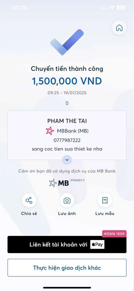 0777987222 PHAM THE TAI MB Bank bị cảnh báo lừa đảo scam