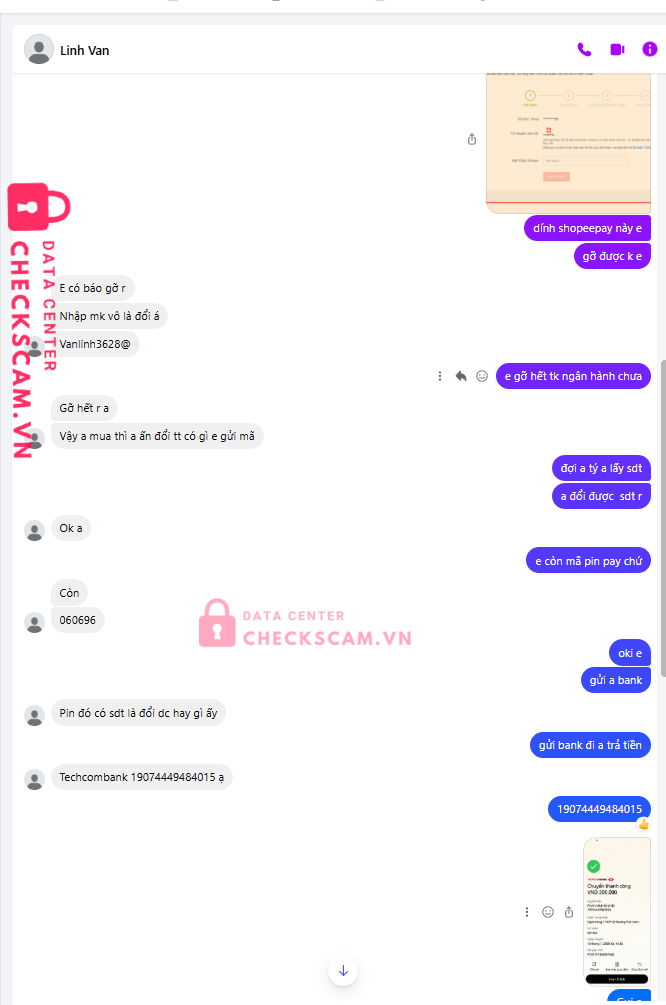 19074449484015 PHAN VINH KHANH TECHCOMBANK bị cảnh báo lừa đảo scam