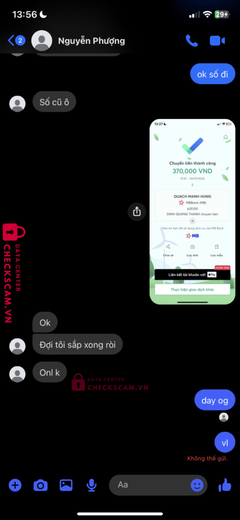 625355 QUACH MANH HUNG MB BANK bị cảnh báo lừa đảo scam