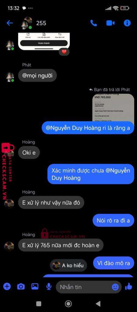 2468152153 TO THI GIANG VP BANK bị cảnh báo lừa đảo scam