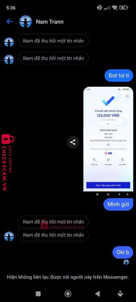 10604287 TRAN DINH NAM acb bị cảnh báo lừa đảo scam