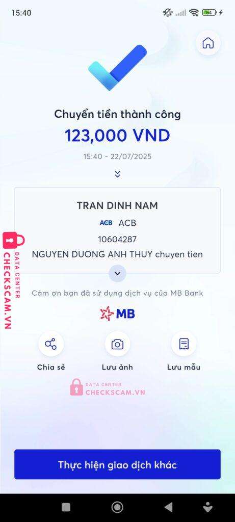 10604287 TRAN DINH NAM acb bị cảnh báo lừa đảo scam