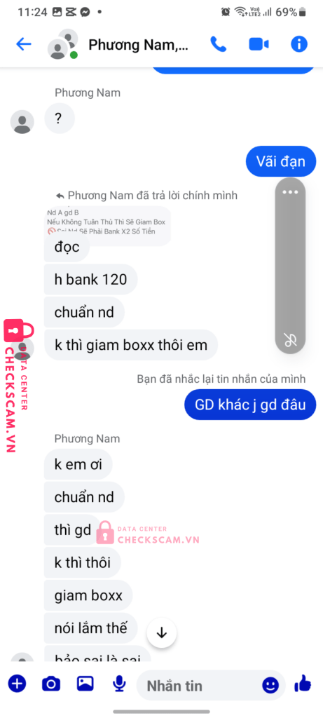 1337220523 TRAN PHUONG NAM VCB bị cảnh báo lừa đảo scam