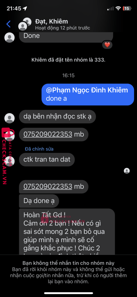 075209022353 TRAN TAN DAT MB BANK bị cảnh báo lừa đảo scam