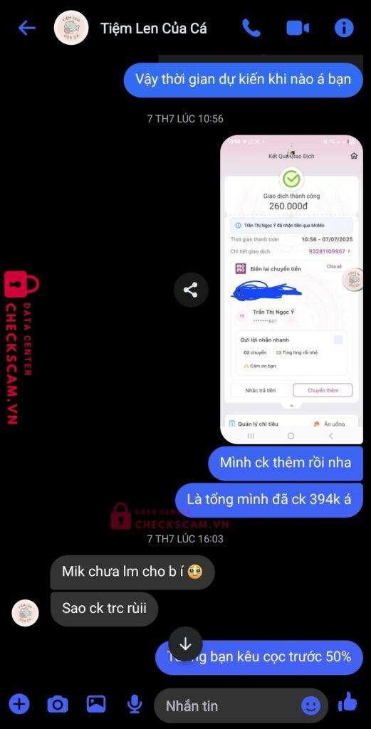 0981771807 TRAN THI NGOC Y Momo bị cảnh báo lừa đảo scam