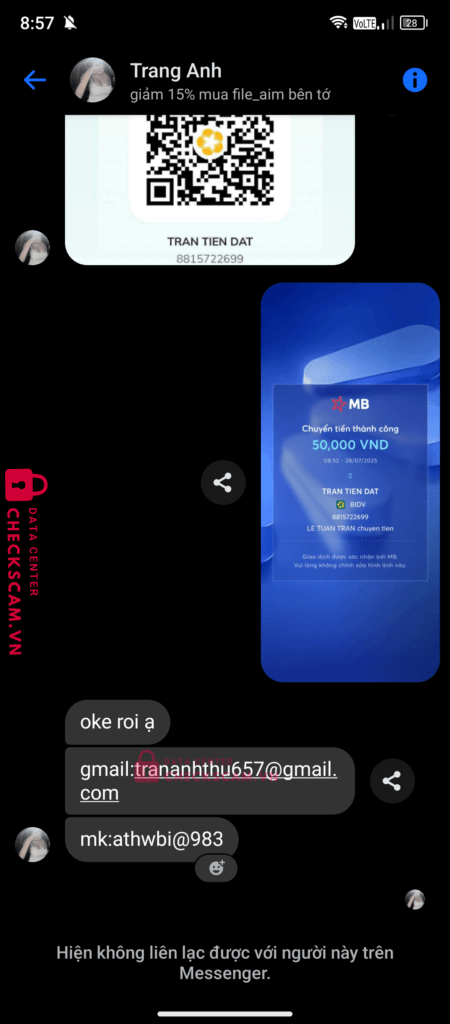 8815722699 TRAN TIEN DAT BIDV bị cảnh báo lừa đảo scam