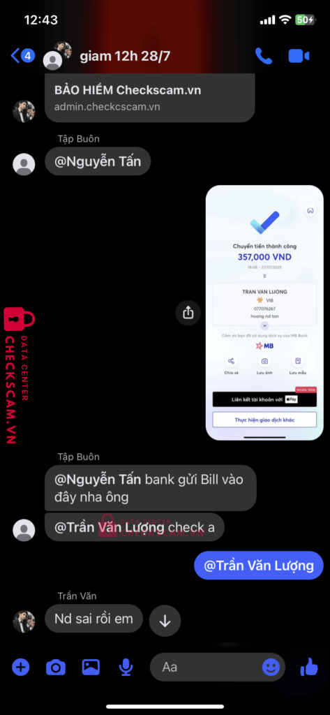 077076267 TRAN VAN LUONG VIB bị cảnh báo lừa đảo scam