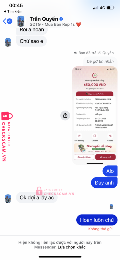 241772 TRAN VAN QUYEN Mb Bank bị cảnh báo lừa đảo scam