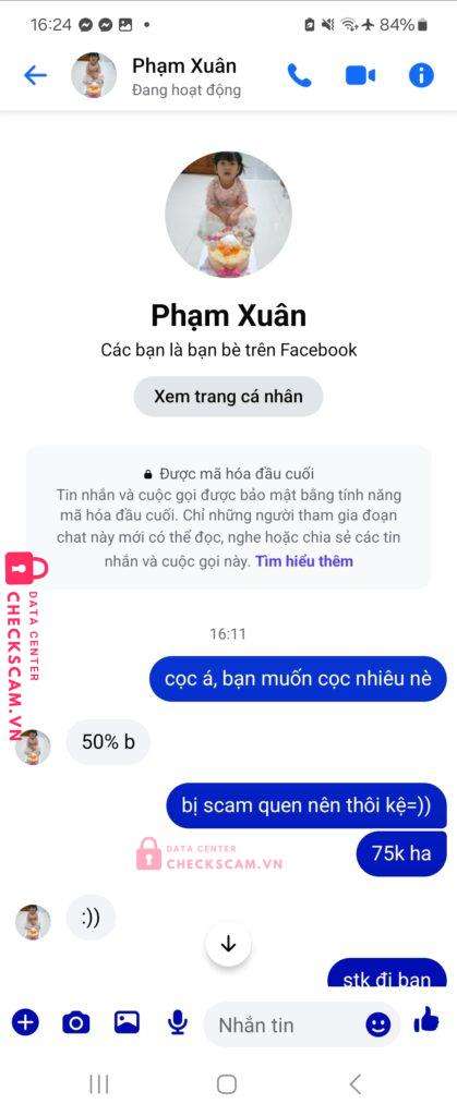 1234568888866 TRINH NGOC SON MB bị cảnh báo lừa đảo scam