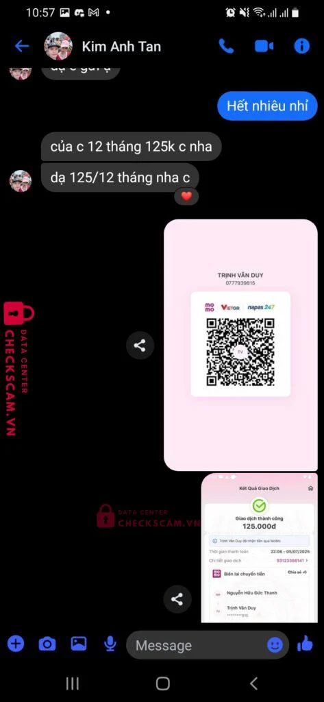0777939815 TRINH VAN DUY Momo bị cảnh báo lừa đảo scam