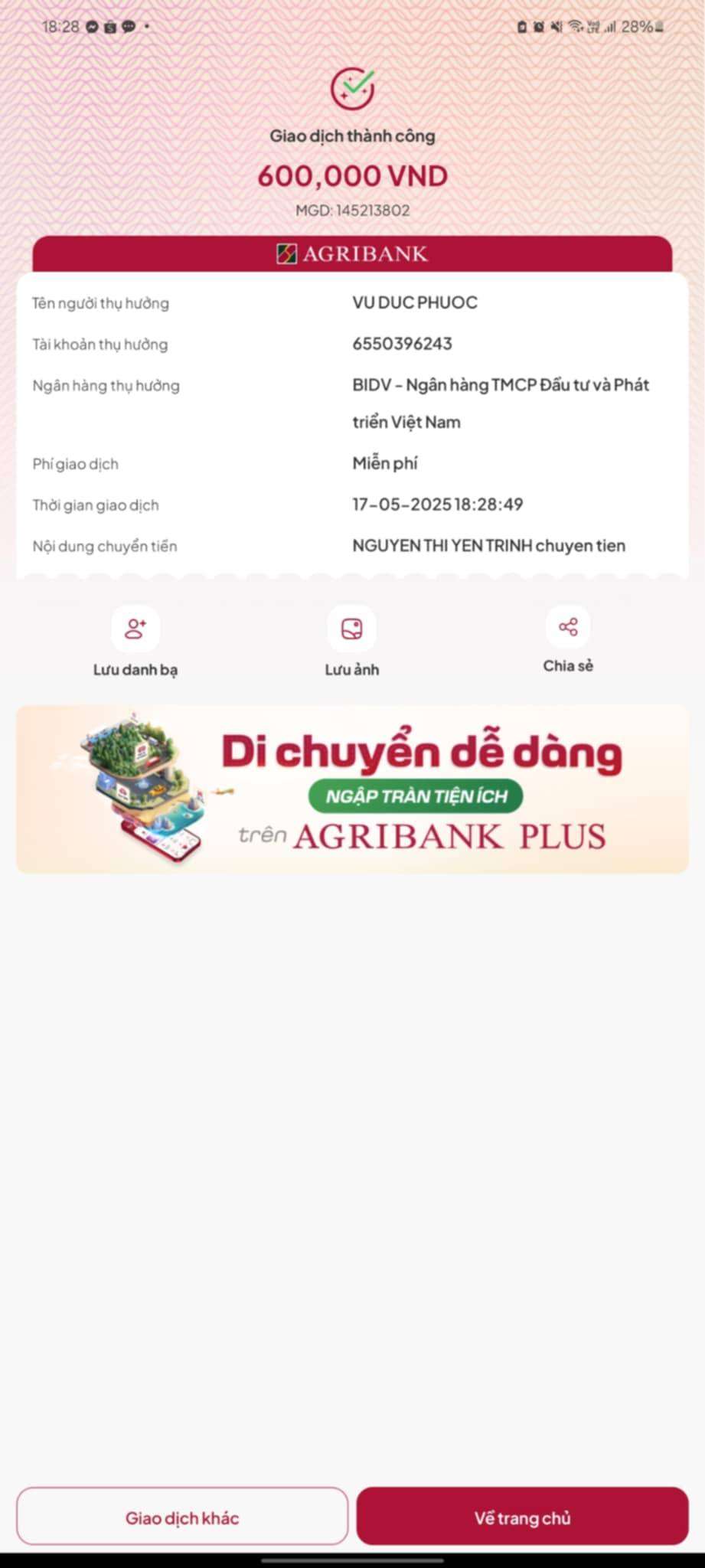 6550396243 VU DUC PHUOC bidv bị cảnh báo lừa đảo scam
