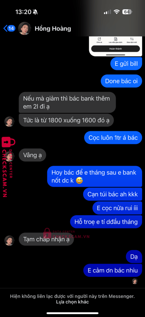 0001054779558 Pham Huy Loc MB bị cảnh báo lừa đảo scam