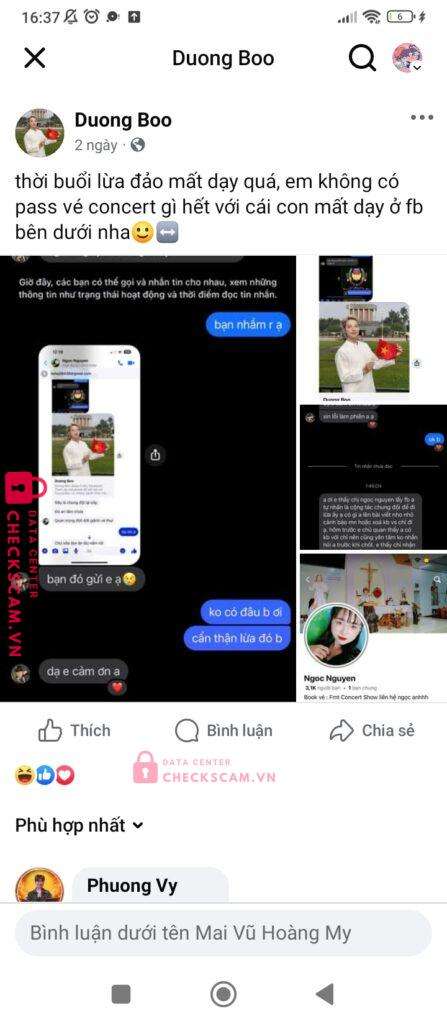 02401012007 Vuong Ho Le Hieu MB bị cảnh báo lừa đảo scam