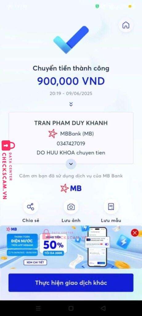 0347427019 Tran Pham Duy Khanh MB bị cảnh báo lừa đảo scam