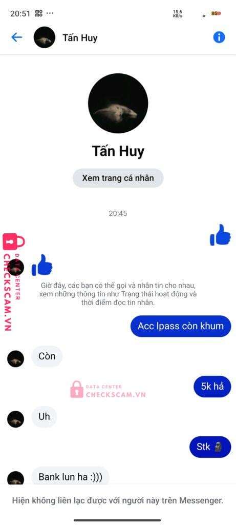 0349139367 Van Tan Huy MB bị cảnh báo lừa đảo scam