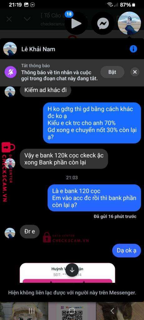 060266379636 Huynh Van Thuan Sacombank bị cảnh báo lừa đảo scam