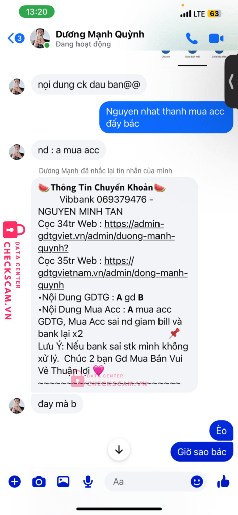069379476 Nguyen Minh Tan VIB bị cảnh báo lừa đảo scam