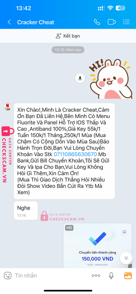 07110865630670 Quang Van Tu MB bị cảnh báo lừa đảo scam