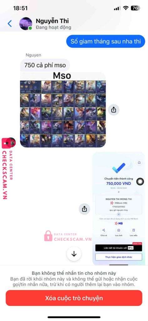 0855552882 Nguyen Mau Anh Khoi MB bị cảnh báo lừa đảo scam