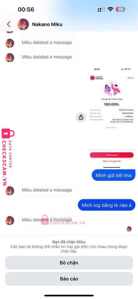 0856478288 Pham Phi Hung MB bị cảnh báo lừa đảo scam