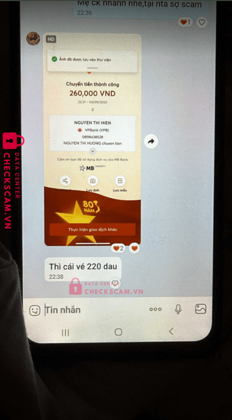 0898438528 Nguyen Thi Hien VP BANK bị cảnh báo lừa đảo scam