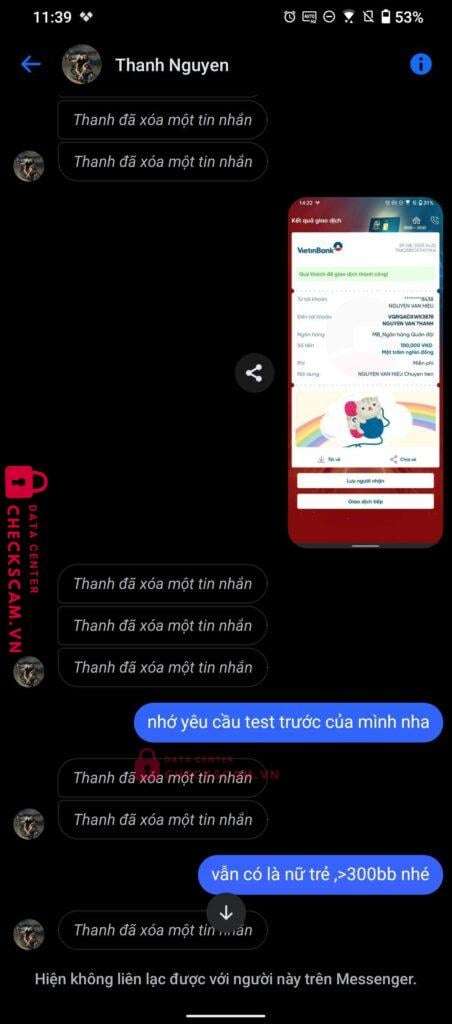 0929509065 Nguyen Van Thanh MB bị cảnh báo lừa đảo scam