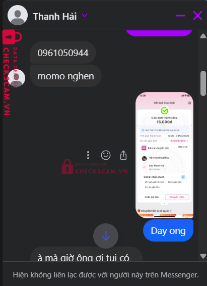 0961050944 Cao Thanh Hai Momo bị cảnh báo lừa đảo scam
