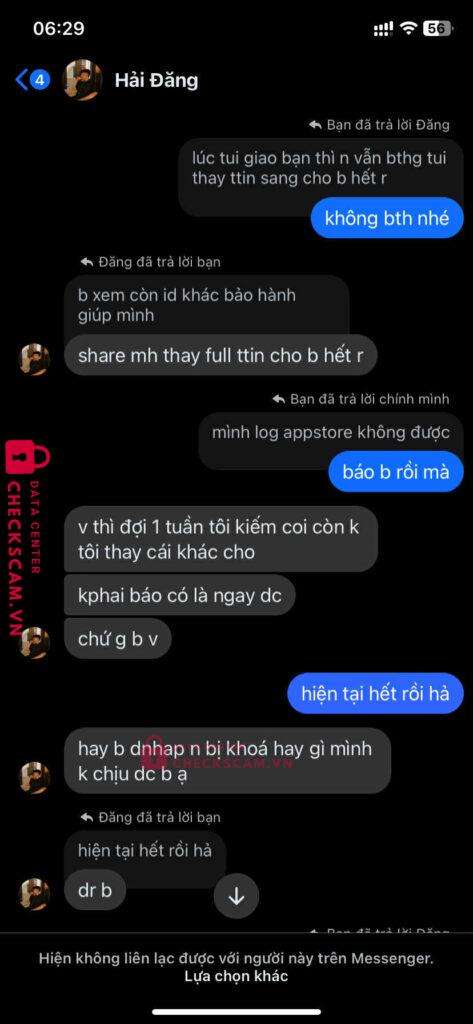 0999987654321 Nguyen Hoang Hai Dang MB bị cảnh báo lừa đảo scam