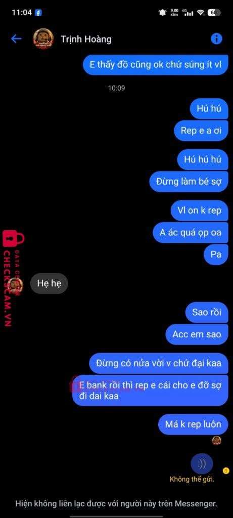 1003132008 Trinh Van Hoang MB bị cảnh báo lừa đảo scam