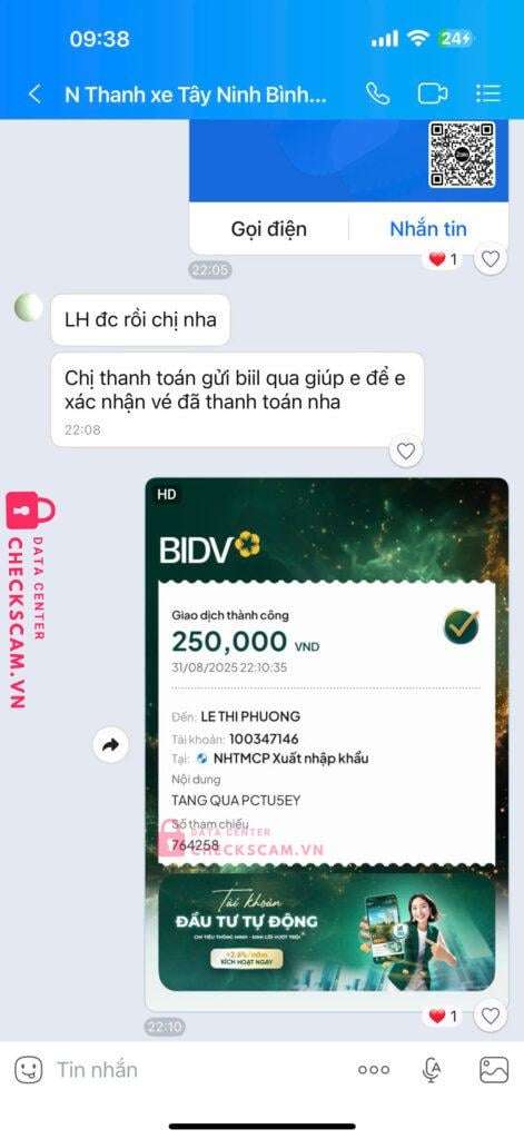 100347146 Le Thi Phuong Eximbank bị cảnh báo lừa đảo scam