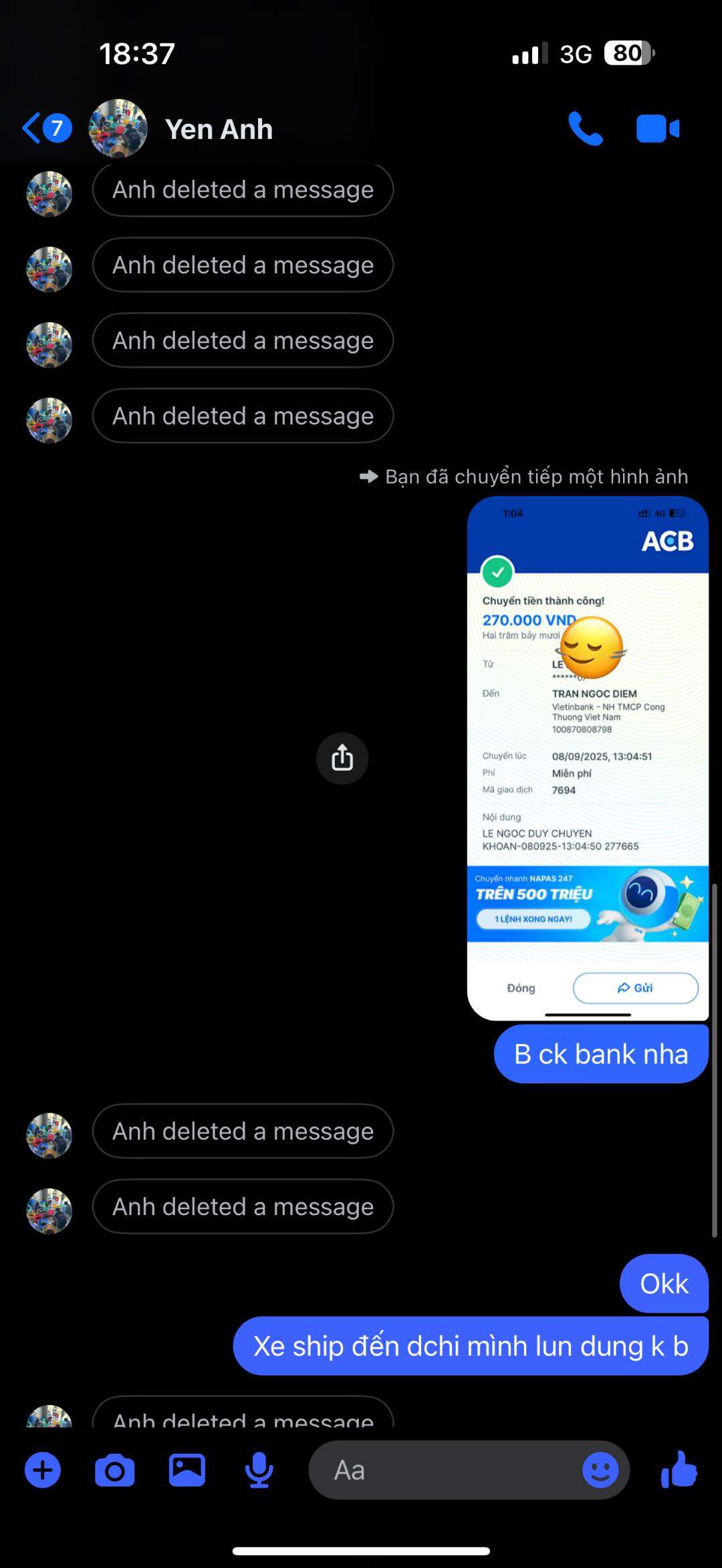 100870808798 Tran Ngoc Diem Vietinbank bị cảnh báo lừa đảo scam