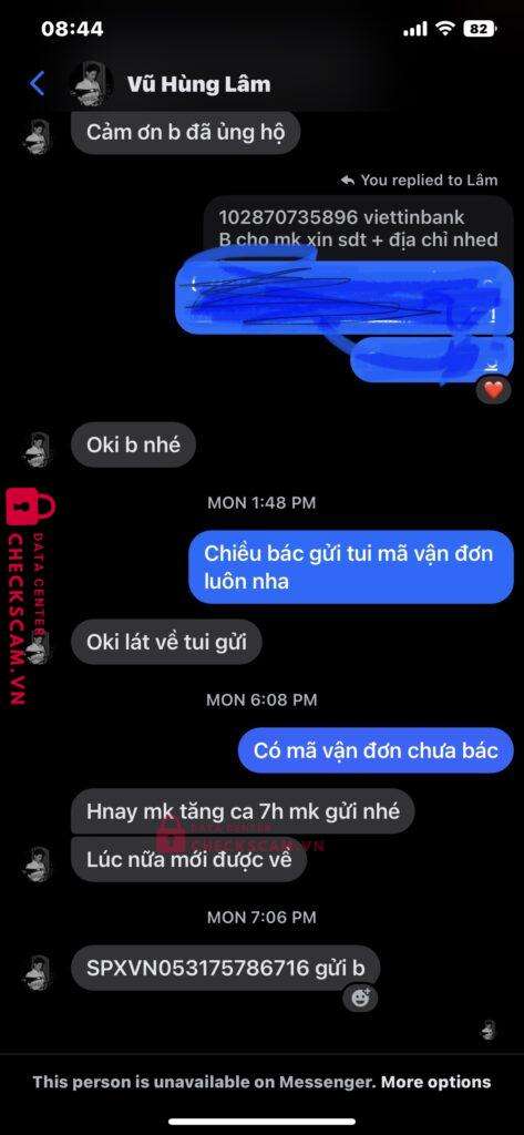 102870735896 Tran Thuy Nguyet Vietinbank bị cảnh báo lừa đảo scam