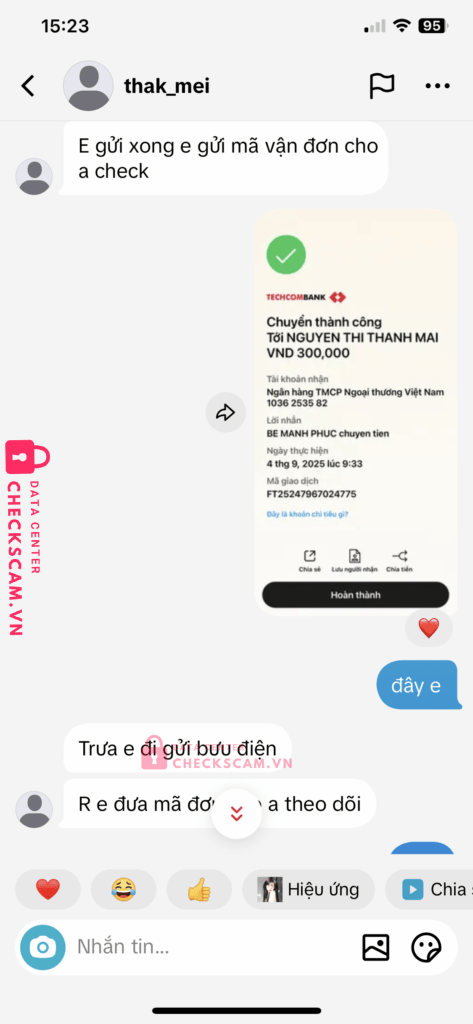 1036253582 Nguyen Thi Thanh Mai VCB bị cảnh báo lừa đảo scam