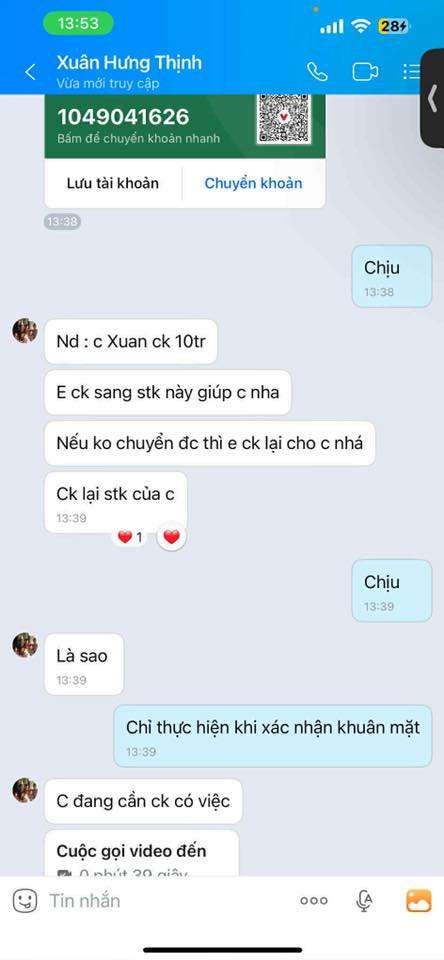1049041626 Luc Van Dung VCB bị cảnh báo lừa đảo scam
