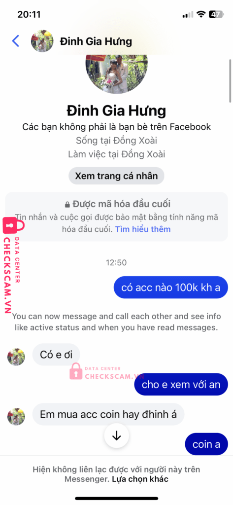 1051777725 Dinh Gia Huy VCB bị cảnh báo lừa đảo scam