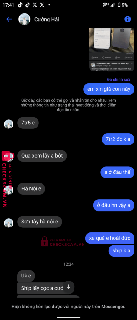 1053672829 Phung Dang Huy VCB bị cảnh báo lừa đảo scam