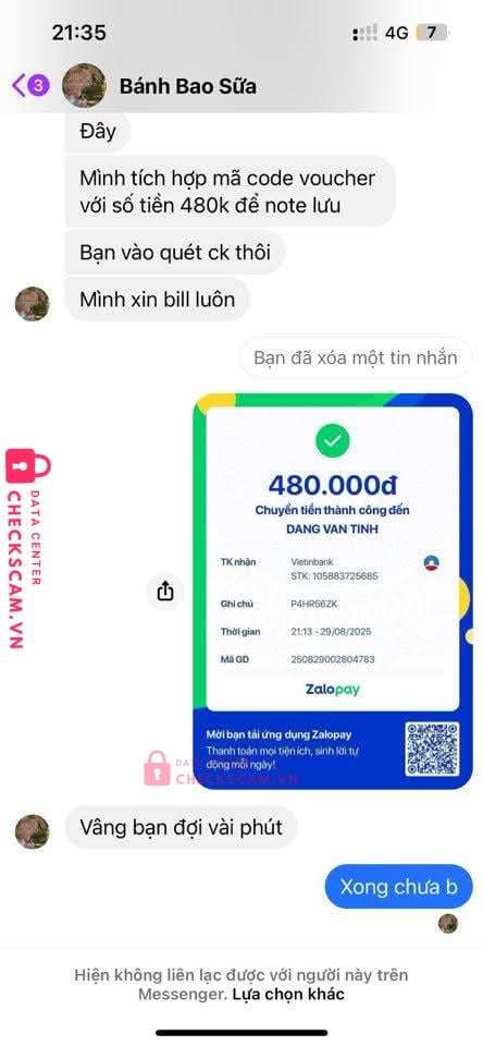 105883725685 Dang Van Tinh Vietinbank bị cảnh báo lừa đảo scam