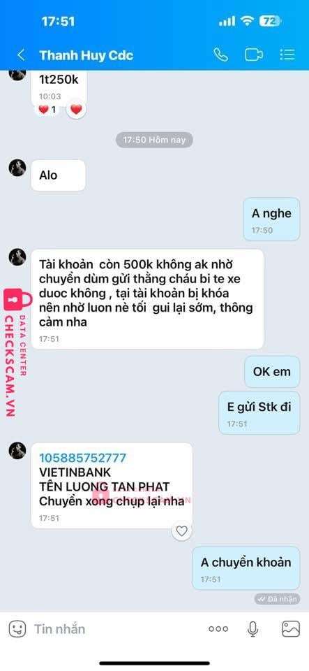 105885752777 Luong Tan Phat Vietinbank bị cảnh báo lừa đảo scam