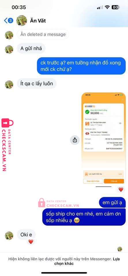 1368886688 Phi Thi Thuy Trang Techcombank bị cảnh báo lừa đảo scam